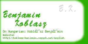 benjamin koblasz business card